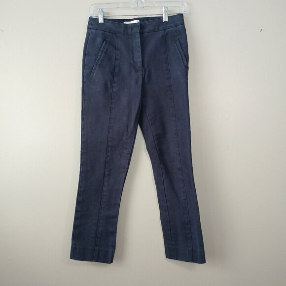 TORY BURCH NAVY STRAIGHT LEG DRESS TROUSERS, SIZE 0 - Picture 1 of 6